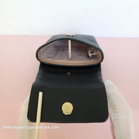 KATE SPADE Bradley North/South Pebbled Leather Phone Crossbody- Black color 🎈⭐ - Picture 12 of 16